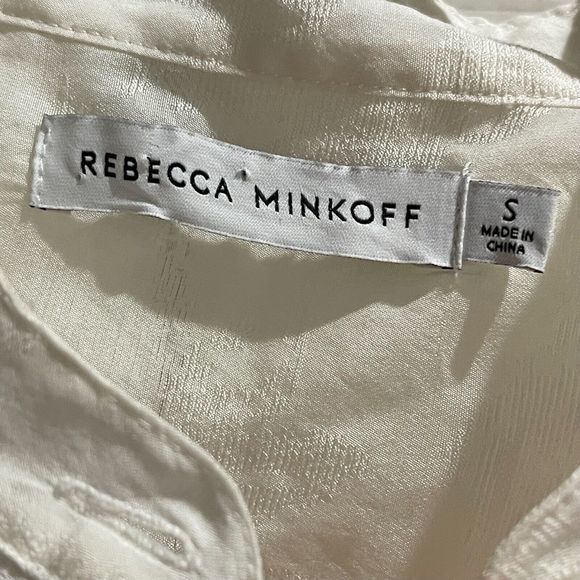 REBECCA MINKOFF Women's Small 3/4 Sleeves Modal Blend Top Blouse Cream Loose Fit - Picture 10 of 12